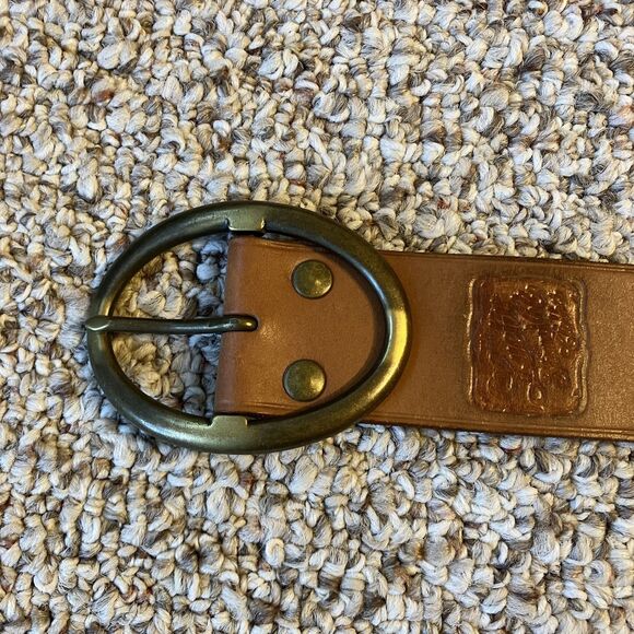 Lucky Brand Womens Genuine Leather Belt Size XS 30" Brown Floral Western Boho - Picture 2 of 12